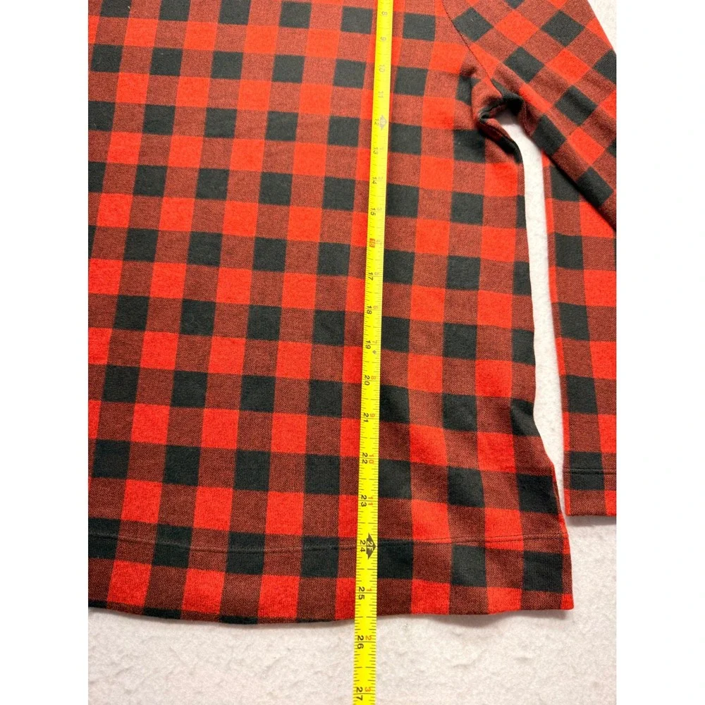Lane Bryant Buffalo Plaid Mock Neck Bell Sleeve Top Red Black 14/16 NWT